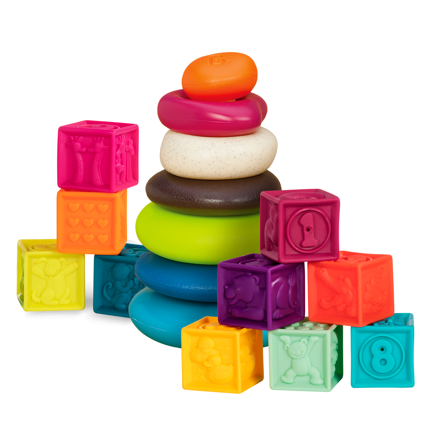 One Two Squeeze & Skipping Stones | Blocks & Stacking Rings | B One Two Squeeze & Skipping Stones | Blocks & Stacking Rings | B