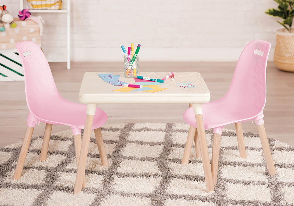 Kid Century Modern: Table & Chair Set - Pink