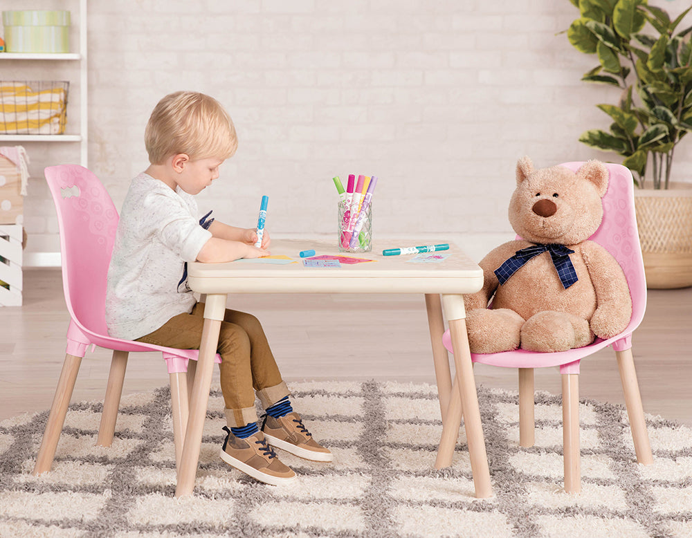 Kid Century Modern: Table & Chair Set - Pink