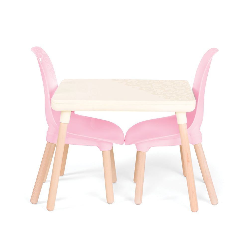 Kid Century Modern: Table & Chair Set - Pink