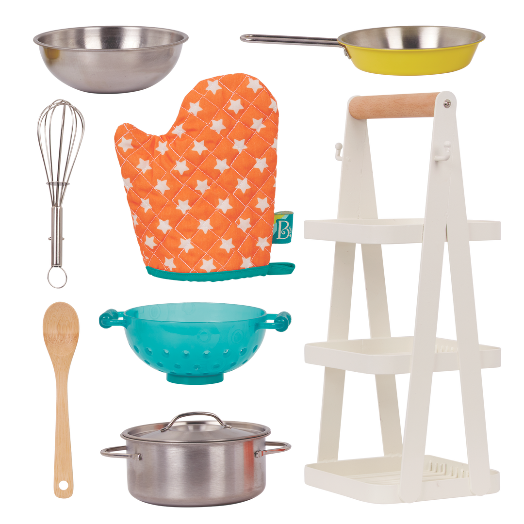 調理器具 Tom & toys Mini Chef - Pot & Pan Playset | Play Kitchen Accessories | B. toys
