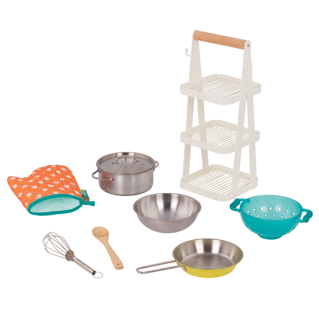 調理器具 Tom & toys Mini Chef - Pot & Pan Playset | Play Kitchen Accessories | B. toys