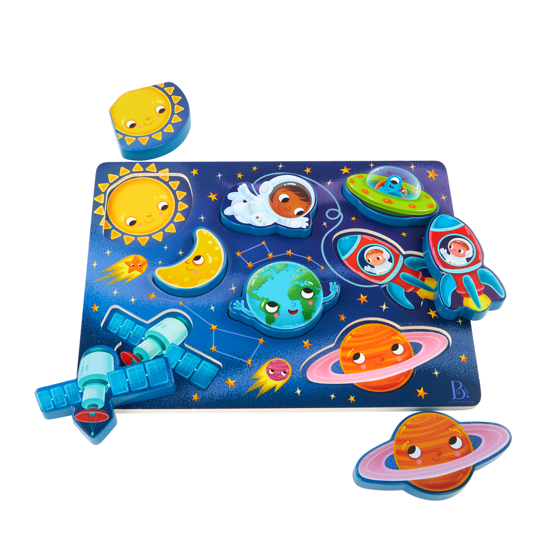 Peek & Explore - Outer Space | Chunky Puzzle | B. toys – B. toys