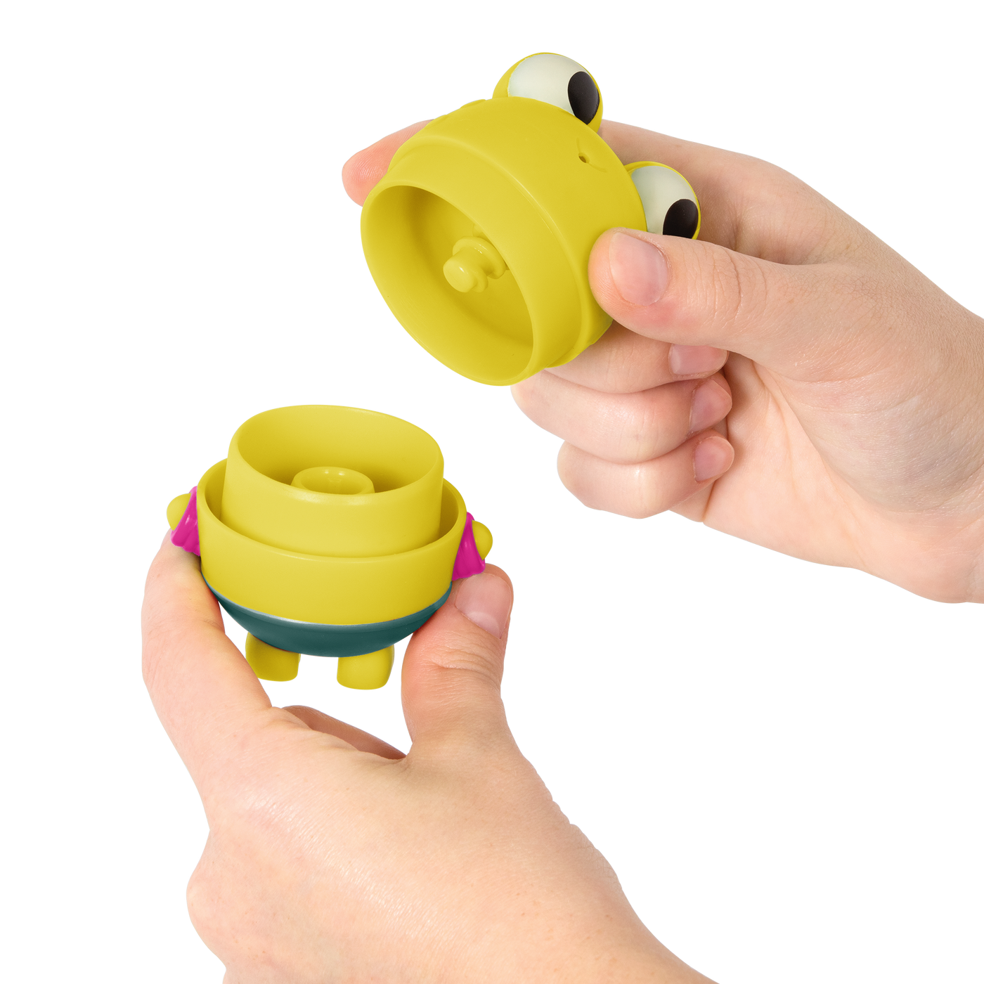 Frog and whale bath toys.