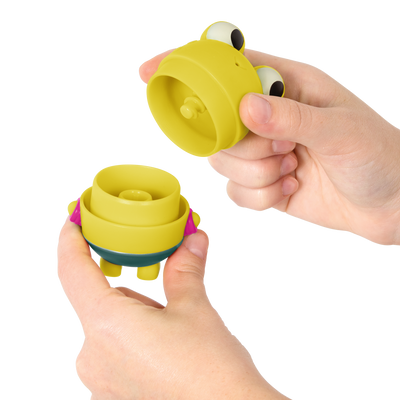Frog and whale bath toys.