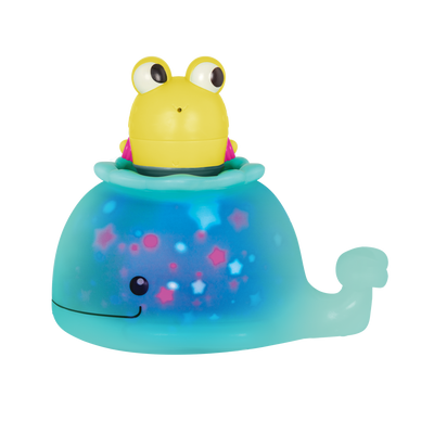 Frog and whale bath toys.