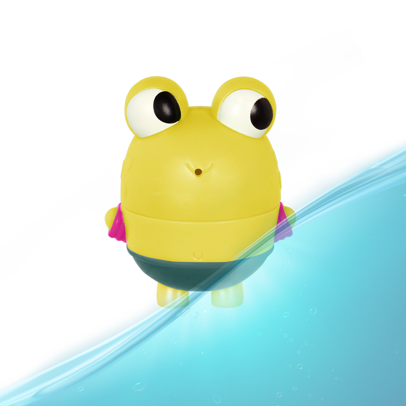 Frog and whale bath toys.