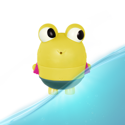 Frog and whale bath toys.