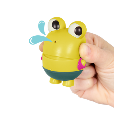 Frog and whale bath toys.