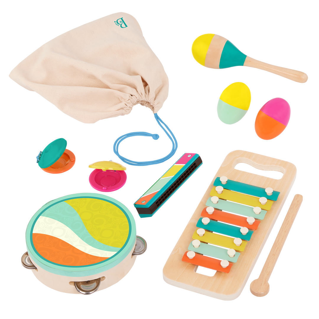 B. toys – Ensemble de batterie pour enfants Little Beats – Instrument de musique – Instruments pour tout-petits – Musique et lumières – 2 ans et plus | Batterie pour enfants avec