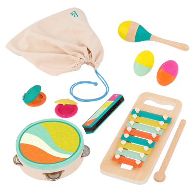 Wooden instruments pack for kids toddlers xylophone percussion