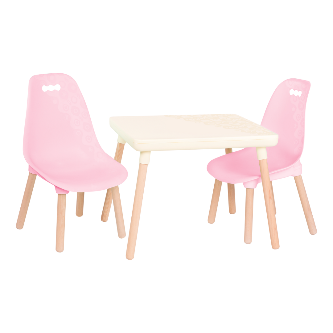 Kid Century Modern: Table & Chair Set - Pink