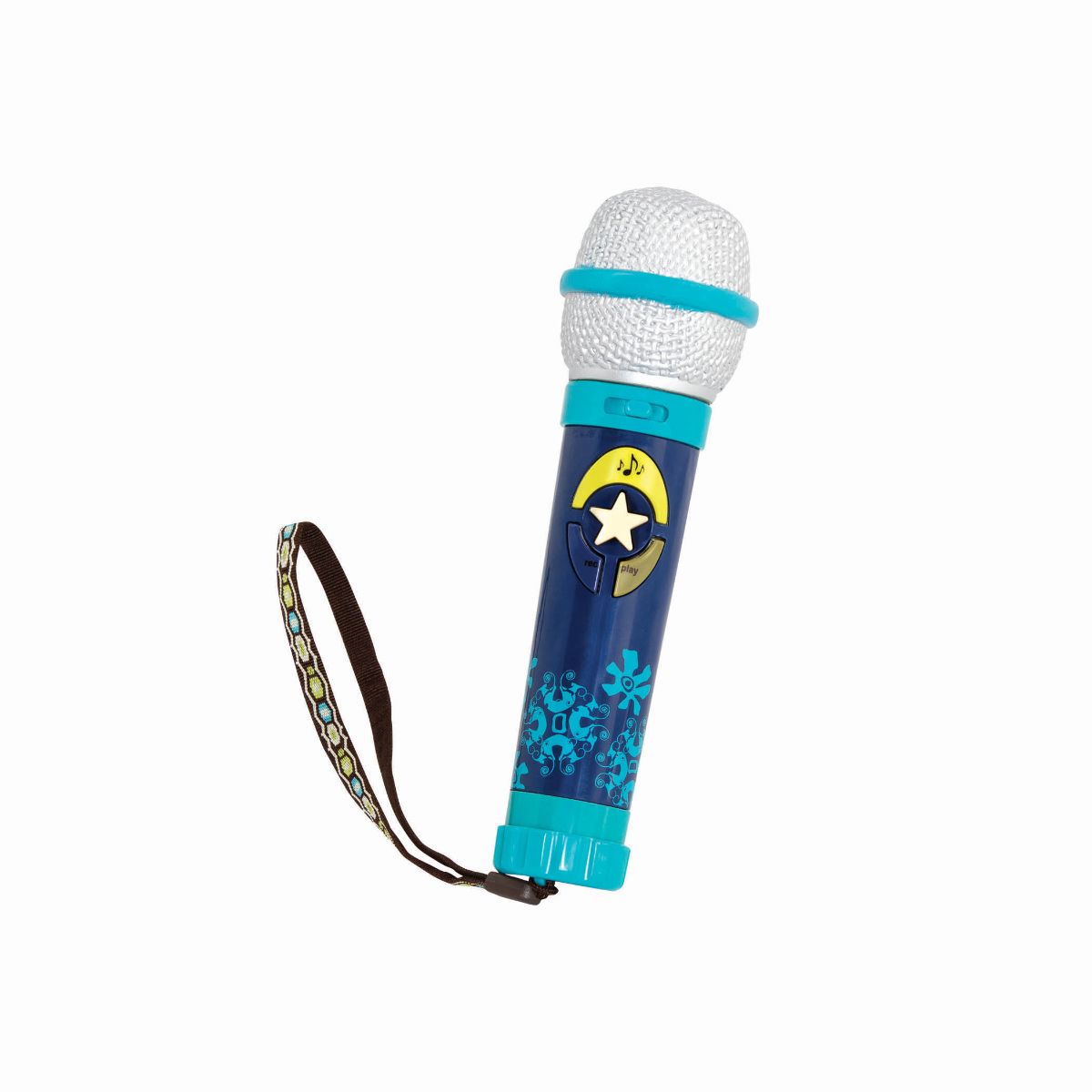 Toy karaoke microphone with strap