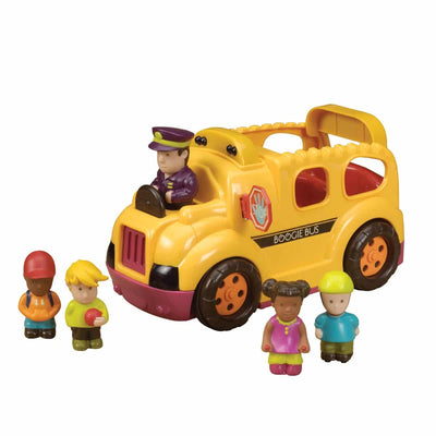 Toy school bus with driver and passengers