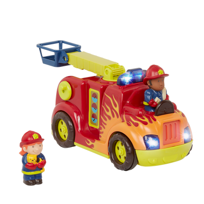 Toy fire truck with firefighters
