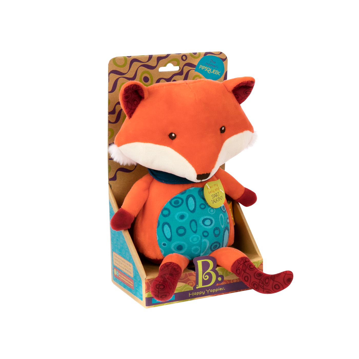 Interactive talk-back fox plushie