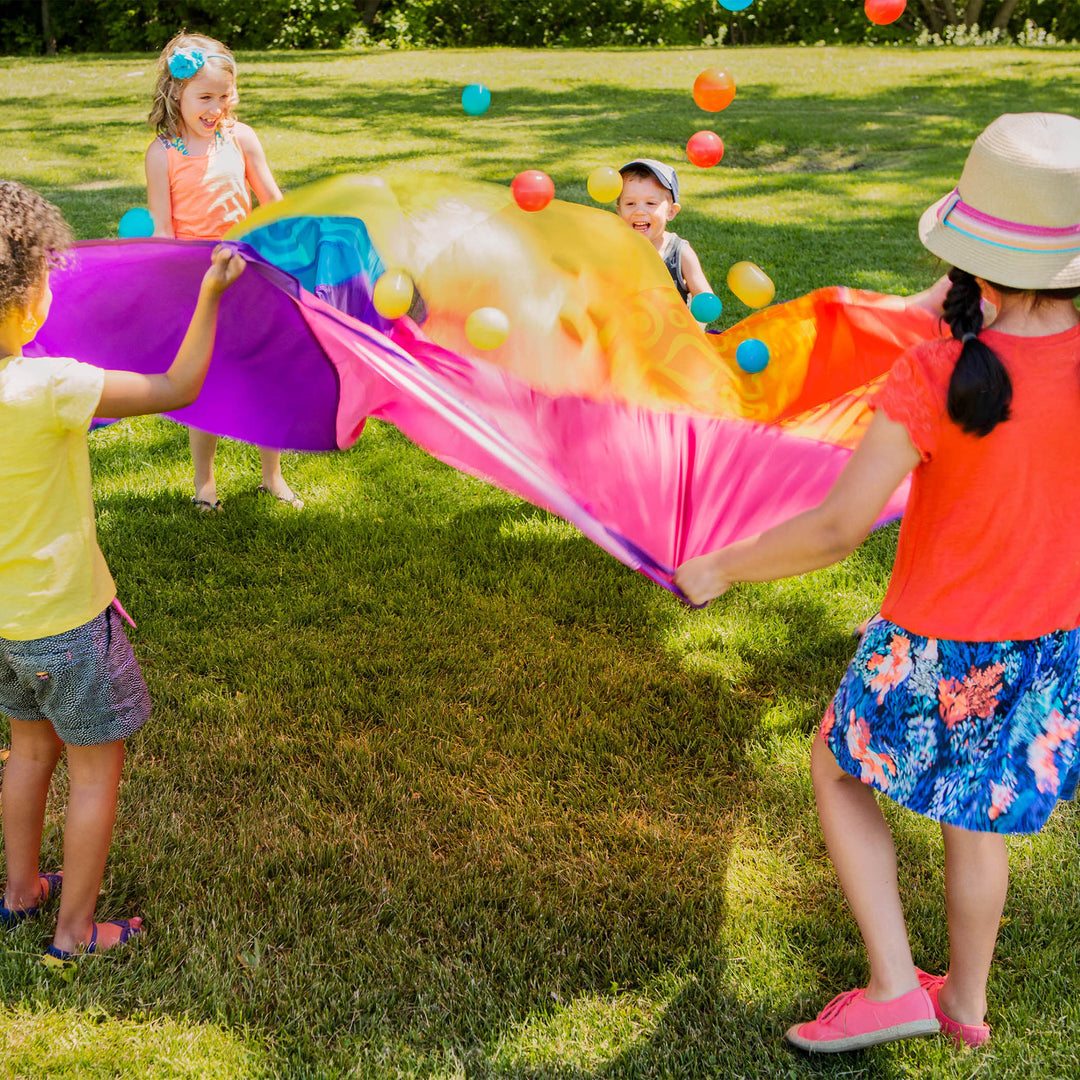 13ft Rainbow Parachute With 20 Handles - Kids Group Play Toy For Outdoor Games