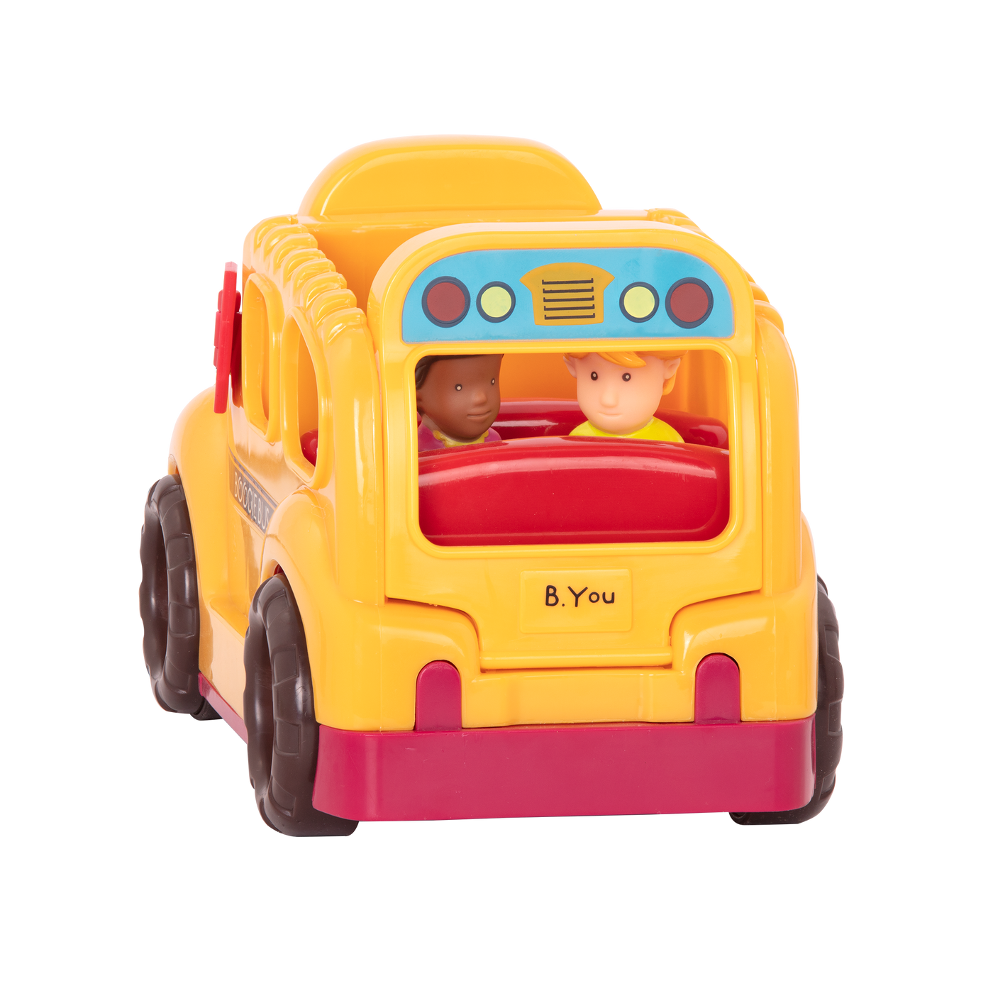 Toy school bus with driver and passengers