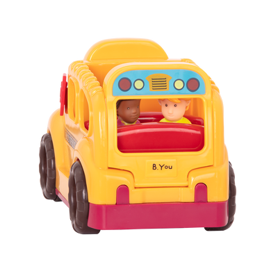 Toy school bus with driver and passengers