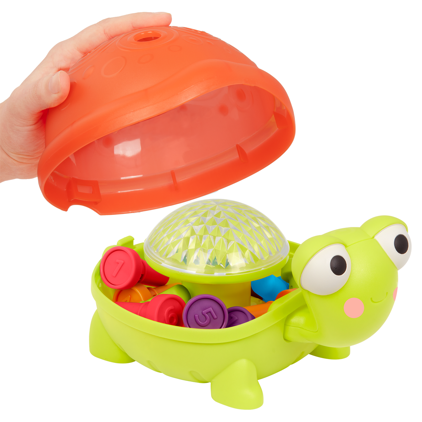 Light-up turtle counting toy.