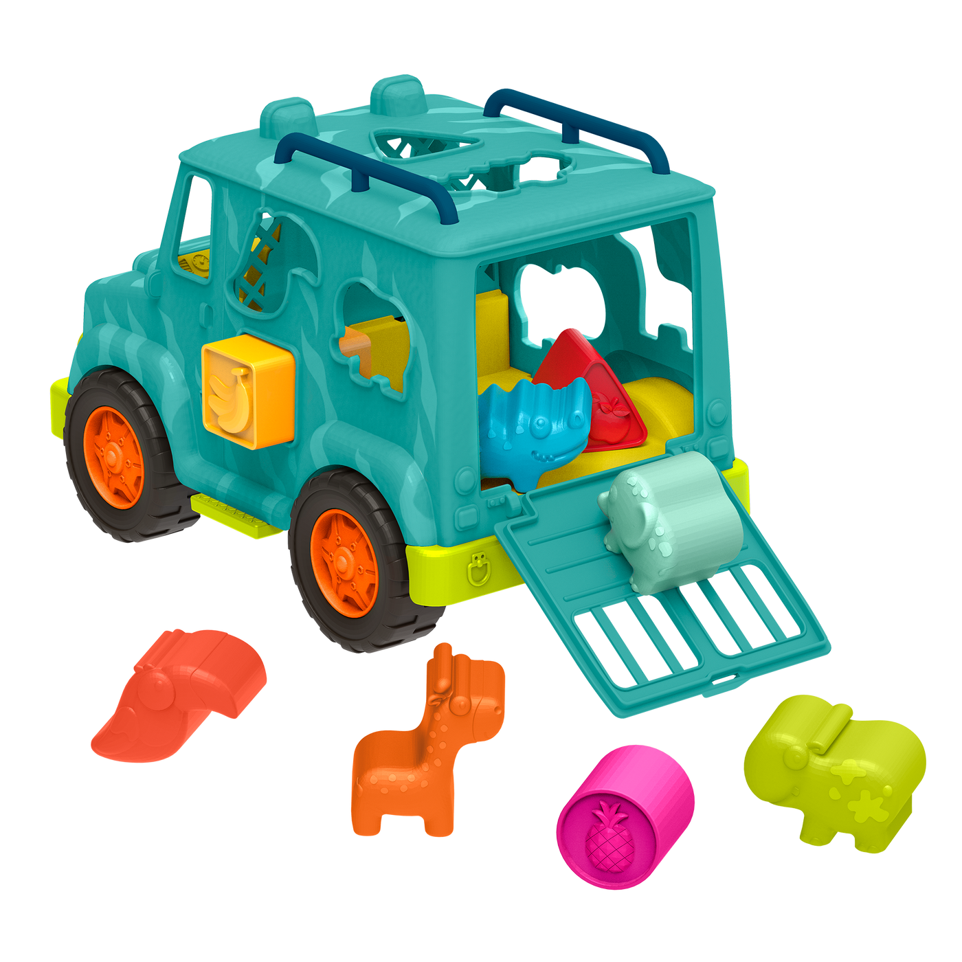 Shape sorter animal rescue truck.