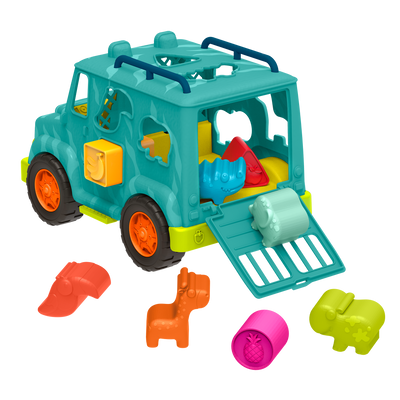 Shape sorter animal rescue truck.