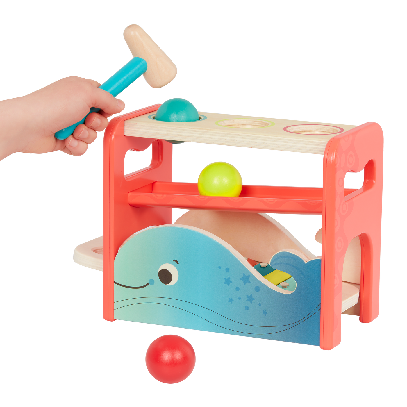Pounding toy and xylophone.