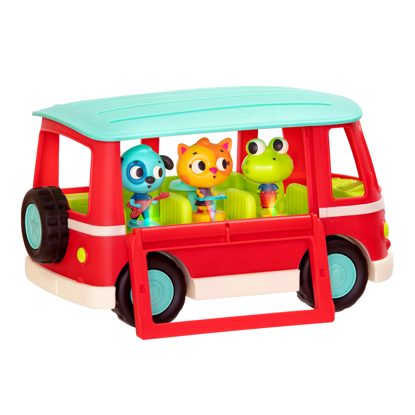Musical toy bus with three animal characters
