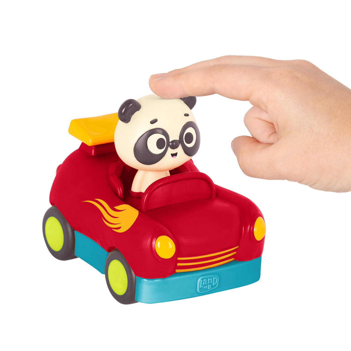 Remote control car with panda driver.