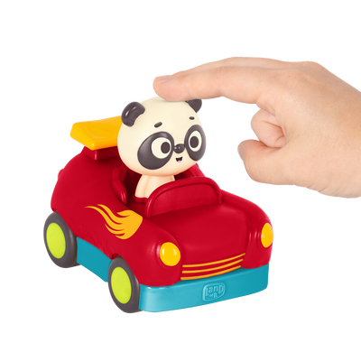 Remote control car with panda driver.